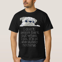 Camiseta Preta Mínima Pug: Latido