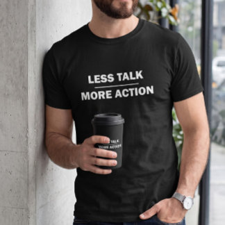 Camiseta Preta Motivacional Masculina Menos Conver