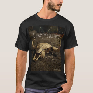 Camiseta preta ocidental de caveira de streetwear