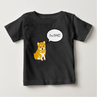 Camiseta preta para bebê Eu sou 1 Shiba Inu com um