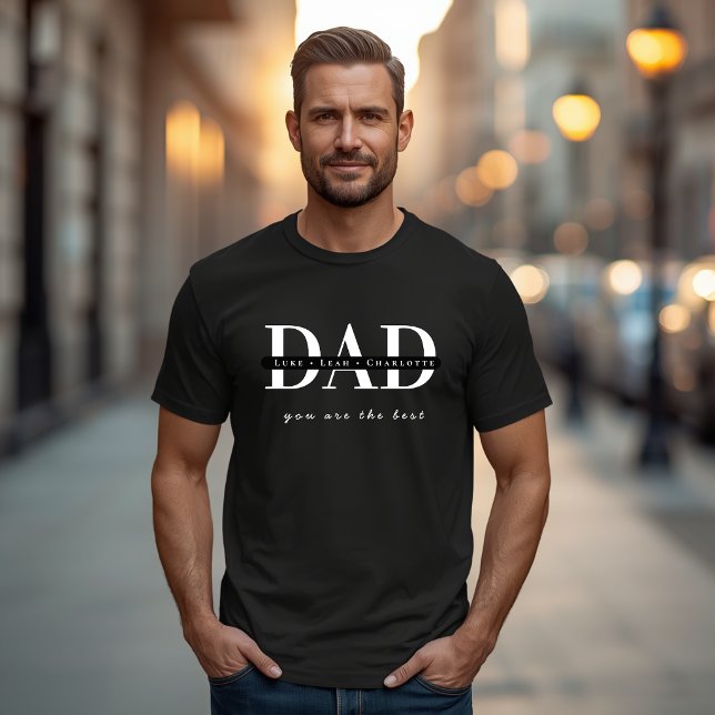Camiseta Preta Personalizada de PAPAI Moderna (Criador carregado)