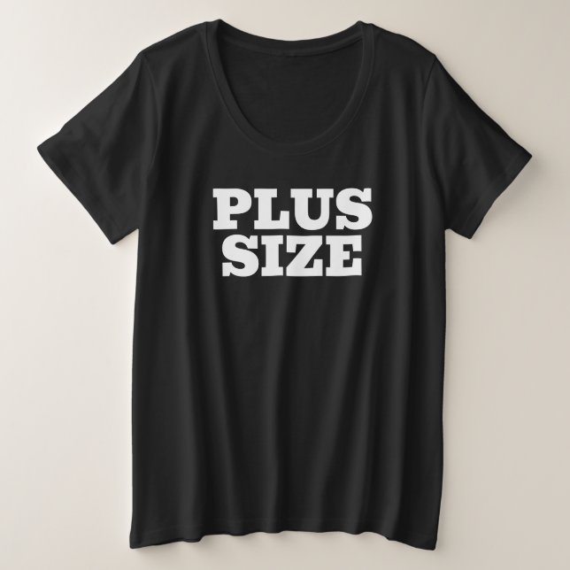 Camiseta preta plus size para mulheres (Frente do Design)
