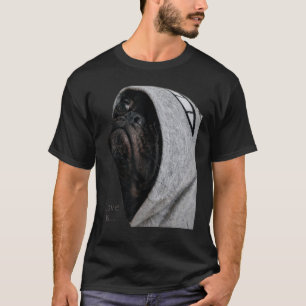 Camiseta Preta Pug Mulheres Homens Pug Mãe Pai Vid