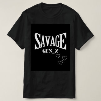 Camiseta preta selvagem para gen-z mangas curtas
