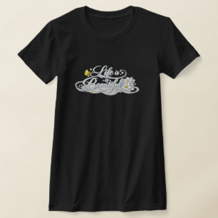 Camiseta Preta Slim Fit Life is Beautiful