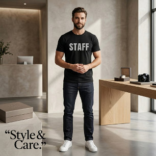 Camiseta preta STAFF masculina – Simples e elegant