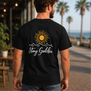Camiseta Preta "Stay Golden" – Moderna & Inspirado