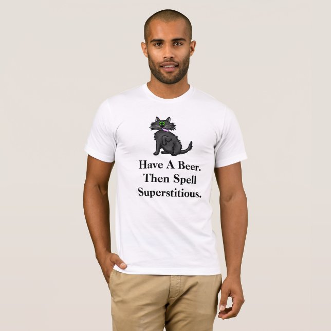 Camiseta Preta Supersticiosa (Frente Completa)