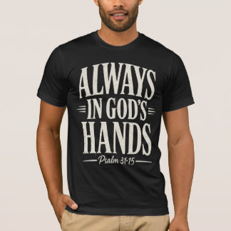 Camiseta Preta Texto Marfim Modelo Sempre Nas Mãos