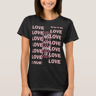 Camiseta preta 'Tudo o que precisamos é amor' com