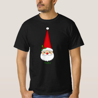 Camiseta Preta Vintage Santa Red Cone Hat Christma