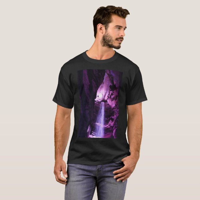 Camiseta preta Violet Waterfall men (Frente Completa)