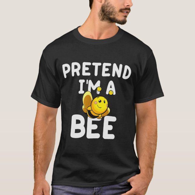 Camiseta Pretend I'm A Bee Funny Lazy Easy Halloween Costum (Frente)