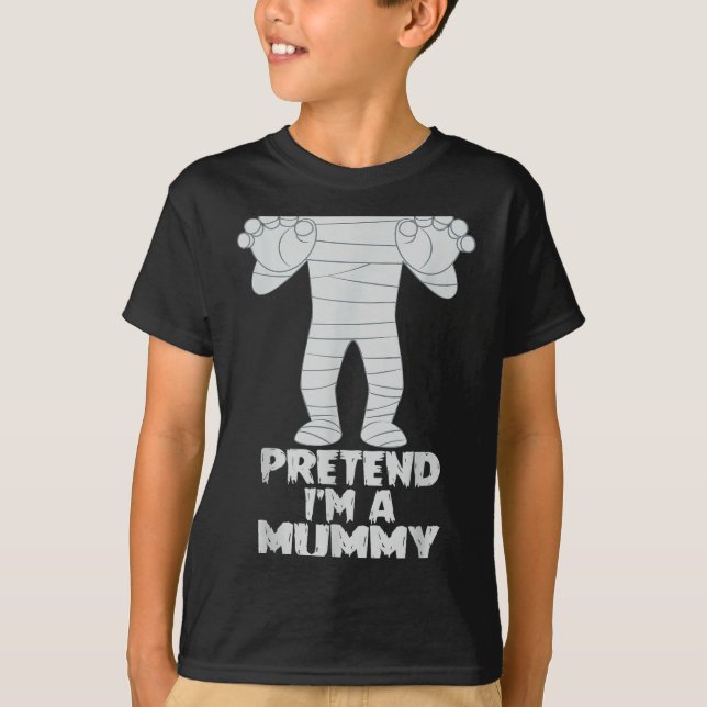 Camiseta Pretend I'm A Mummy Funny Lazy Halloween Costume  (Frente)