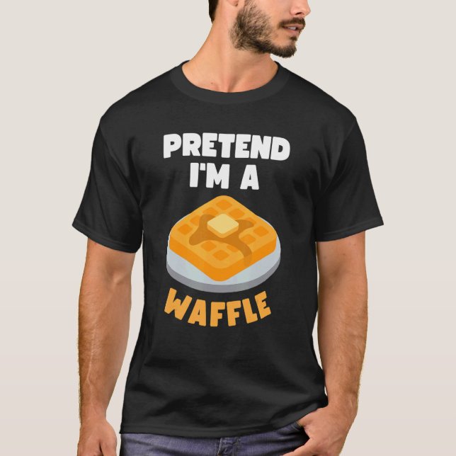 Camiseta Pretend I'm A Waffle Lazy Last Minute Halloween 20 (Frente)