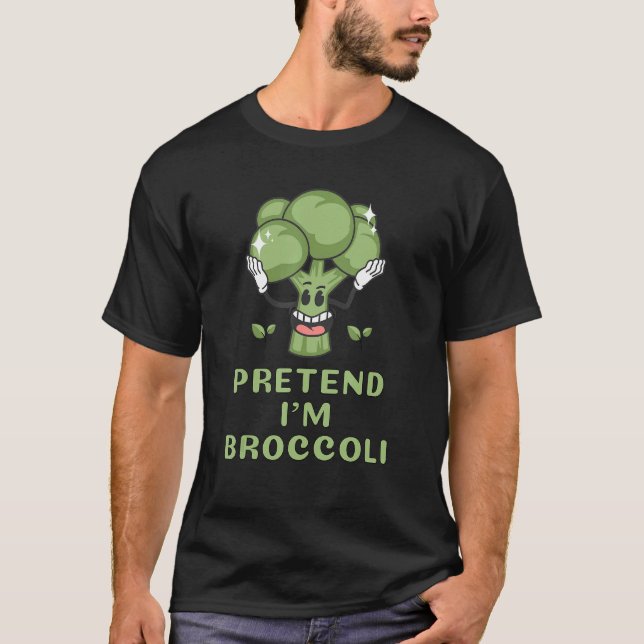 Camiseta Pretend I'm Broccoli  Lazy Costume Halloween Party (Frente)