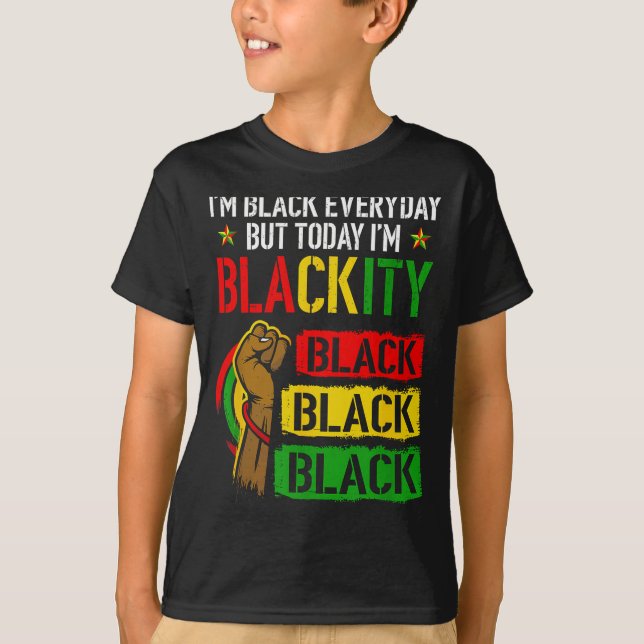 Camiseta Preto africano preto poder juneteenth preto (Frente)