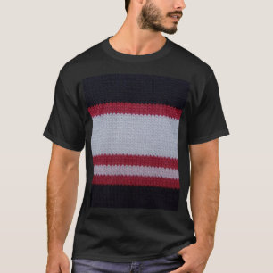 Camiseta Preto Branco Vermelho: Padrão de Tecido Roubado Kn