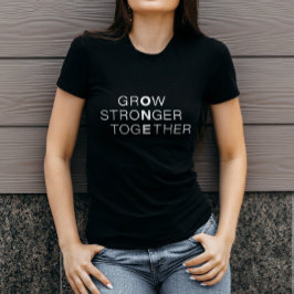 Camiseta Preto Clássico e Branco Novo StroNger TogEther