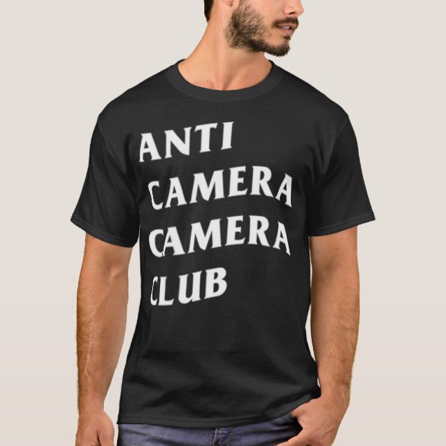 Camiseta Preto Clube de Câmara Anti-Câmera  (Frente)