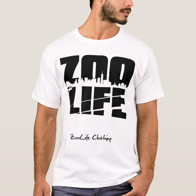 Camiseta Preto da arquitectura da cidade de ZooLife (Frente)