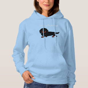 Camiseta Preto de cabelos compridos e Tan do Dachshund