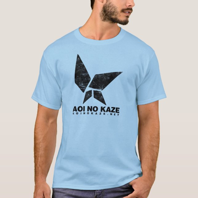 Camiseta Preto do Grunge de ANK na luz - azul (Frente)