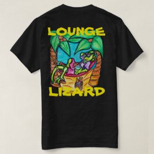 CAMISETA PRETO DOS DESENHOS ANIMADOS DO LAGARTO DE SALA DE