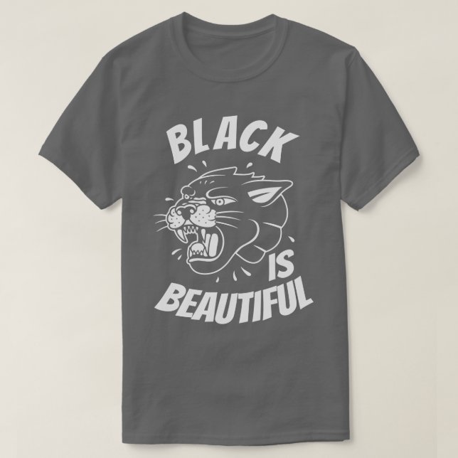 Camiseta Preto É Bonito Pantera Preto (Frente do Design)