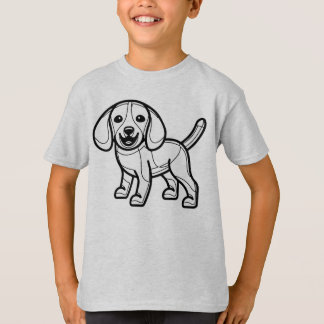 Camiseta PRETO E BRANCO #26 - Cachorro Beagle está rindo