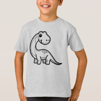 Camiseta PRETO E BRANCO #42 - ENGRAÇADO E FOFO Brontosaurus