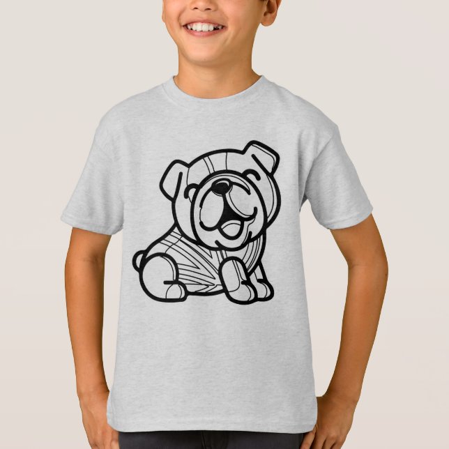 Camiseta PRETO E BRANCO #43 - Bulldog Britânico (Frente)