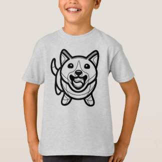 Camiseta PRETO E BRANCO #60 - Um cão segurando a bola