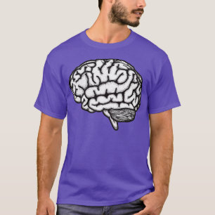 Camiseta Preto e branco do cérebro anatômico