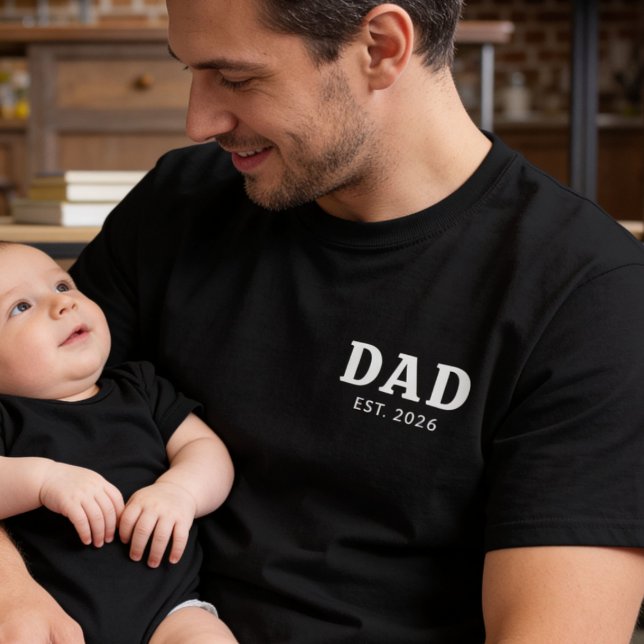 Camiseta Preto E Branco Pai Ousado Estabelecido (Criador carregado)