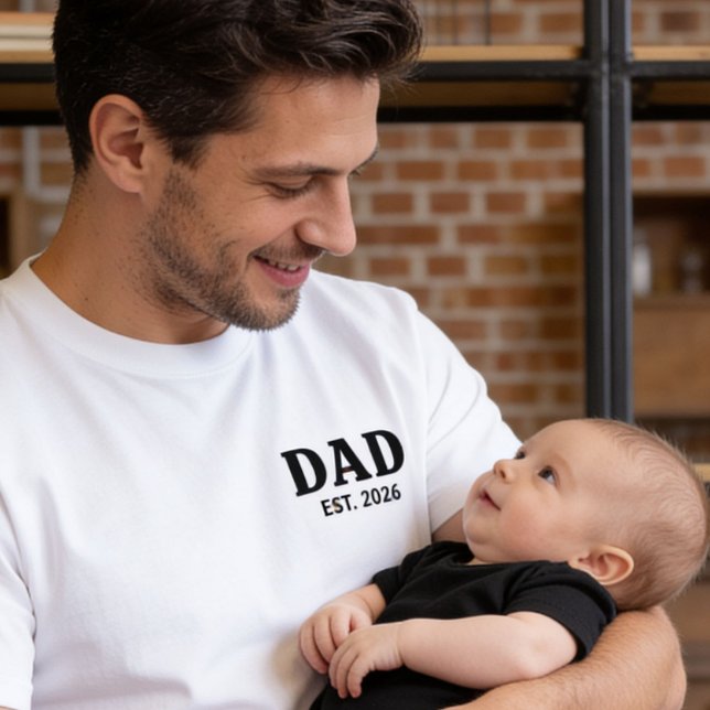 Camiseta Preto E Branco Pai Ousado Estabelecido (Criador carregado)