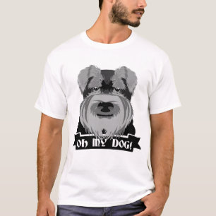 Camiseta Preto e Branco Schnauzer Oh Meu Cachorro