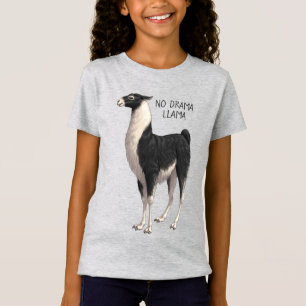 Camiseta Preto e Branco Sem Drama Llama