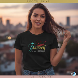 Camiseta Preto e Branco Simples Elegante "Encontre-se"