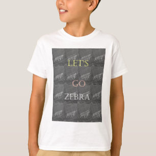 Camiseta Preto e branco vamos Zebra Hakuna Matata motif