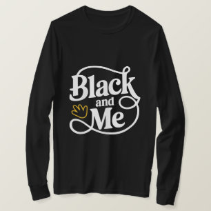 Camiseta Preto e Eu - Design de Tipografia Minimalista Negr