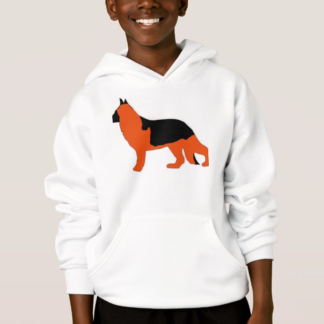 Camiseta Preto e vermelho do silo do german shepherd (Frente)
