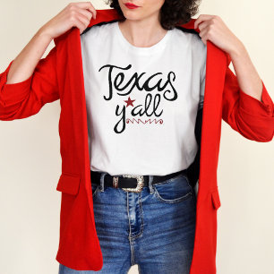 Camiseta Preto e Vermelho - Texas Y'All