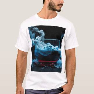 Camiseta Preto e Vidro Que Abstrato de fumaça Moderno