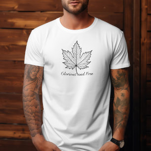 Camiseta Preto em branco, glorioso e canadense livre