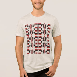 Camiseta Preto-escuro Formas Pequenas com Formas com Camada