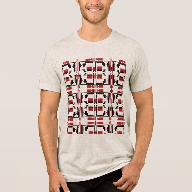 Camiseta Preto-escuro Formas Pequenas com Formas com Camada (Frente)