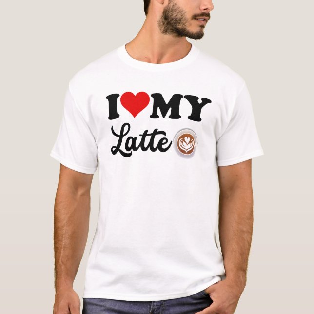Camiseta Preto Eu Amo Meu Latte (Frente)