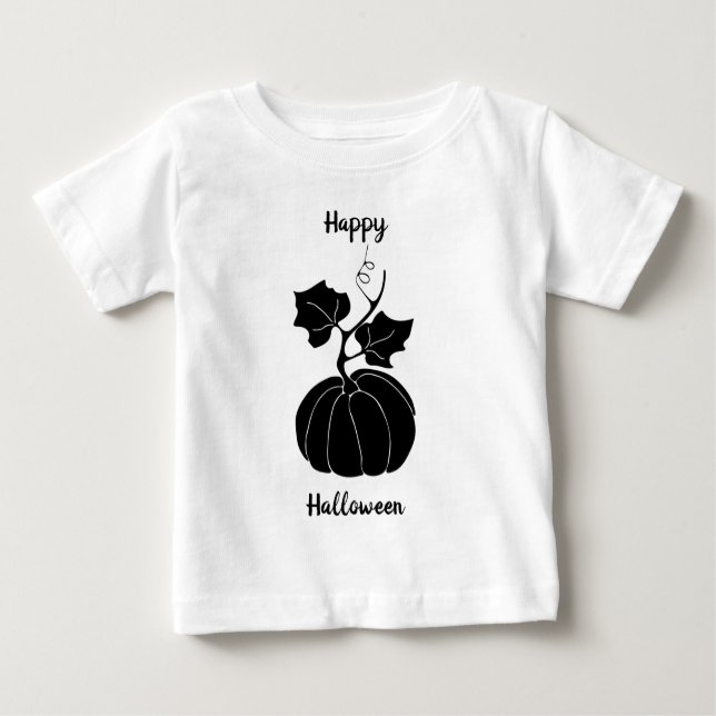 Camiseta Preto Feliz Halloween assustador (Frente)