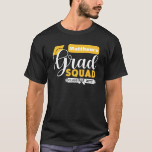 Camiseta Preto-Formando do Macho de Texto Branco e Amarelo